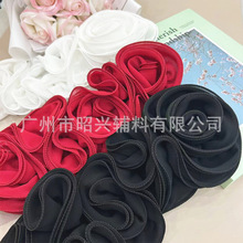 复古褶皱立体木耳边玫瑰花朵手工立体胸花港风服装婚纱礼服辅料配