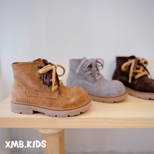 2025年秋季新款童鞋男童复古潮款机车靴英伦风真皮洋气女人时装靴