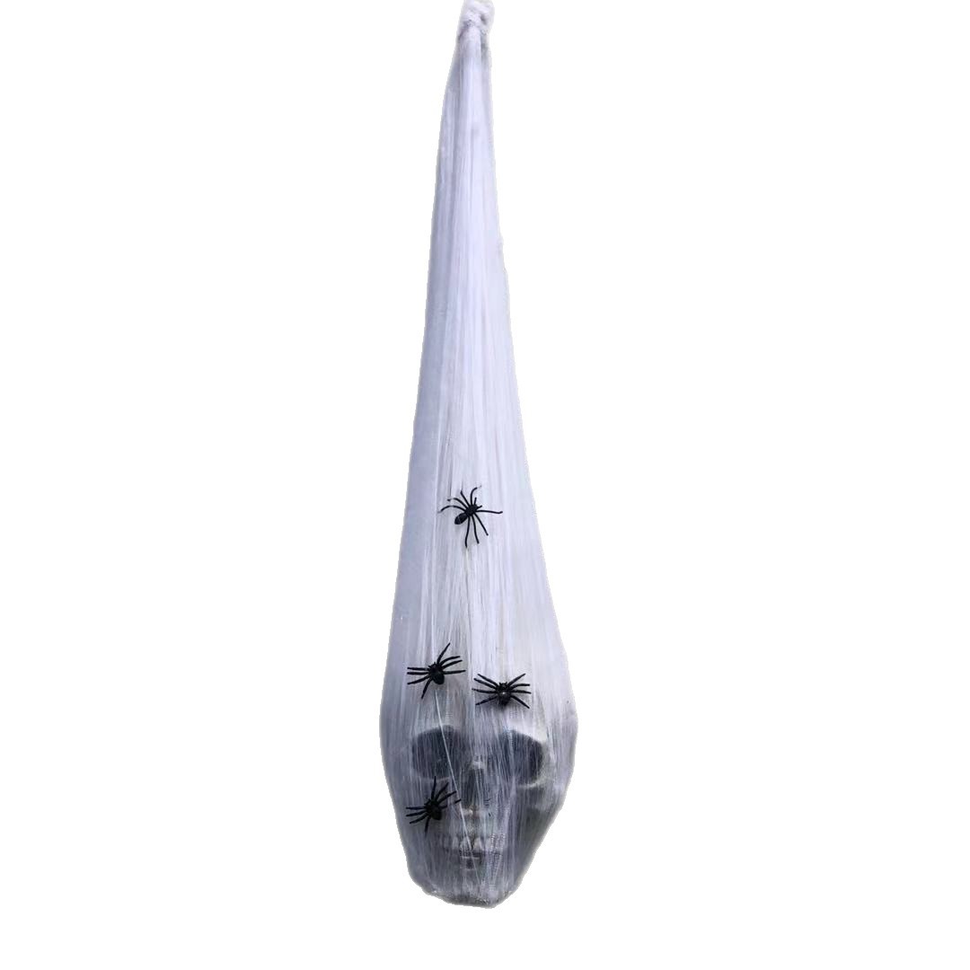 Accesorios de Halloween control de voz decoración luminosa colgante terror comercio exterior araña algodón esqueleto colgante cabeza mayorista aterradora