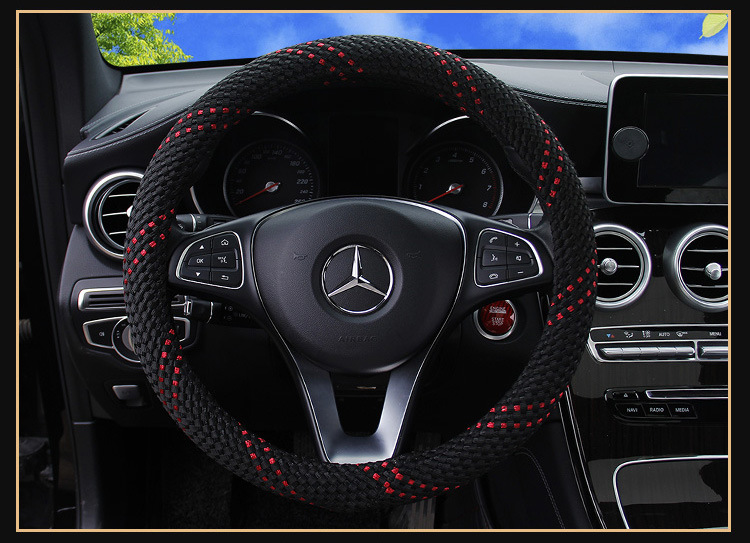 Double 11 Ice Silk 39 40 42 45 47 49 White Rubber Steering Wheel Cover Large Truck Small Truck Bus Handicap Cover