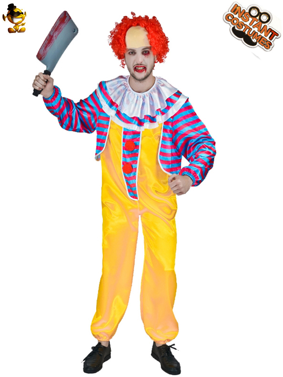 Halloween adulto macho grande horror evil matando payaso etapa rendimiento traje Cosplay del partido