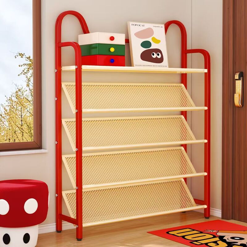 Multi-Layer Shoe Rack for Entrance, Rental Housing, Dormitory, Small Iron Art Dopamine Shoe Storage Rack That Doesn'T Take up Space