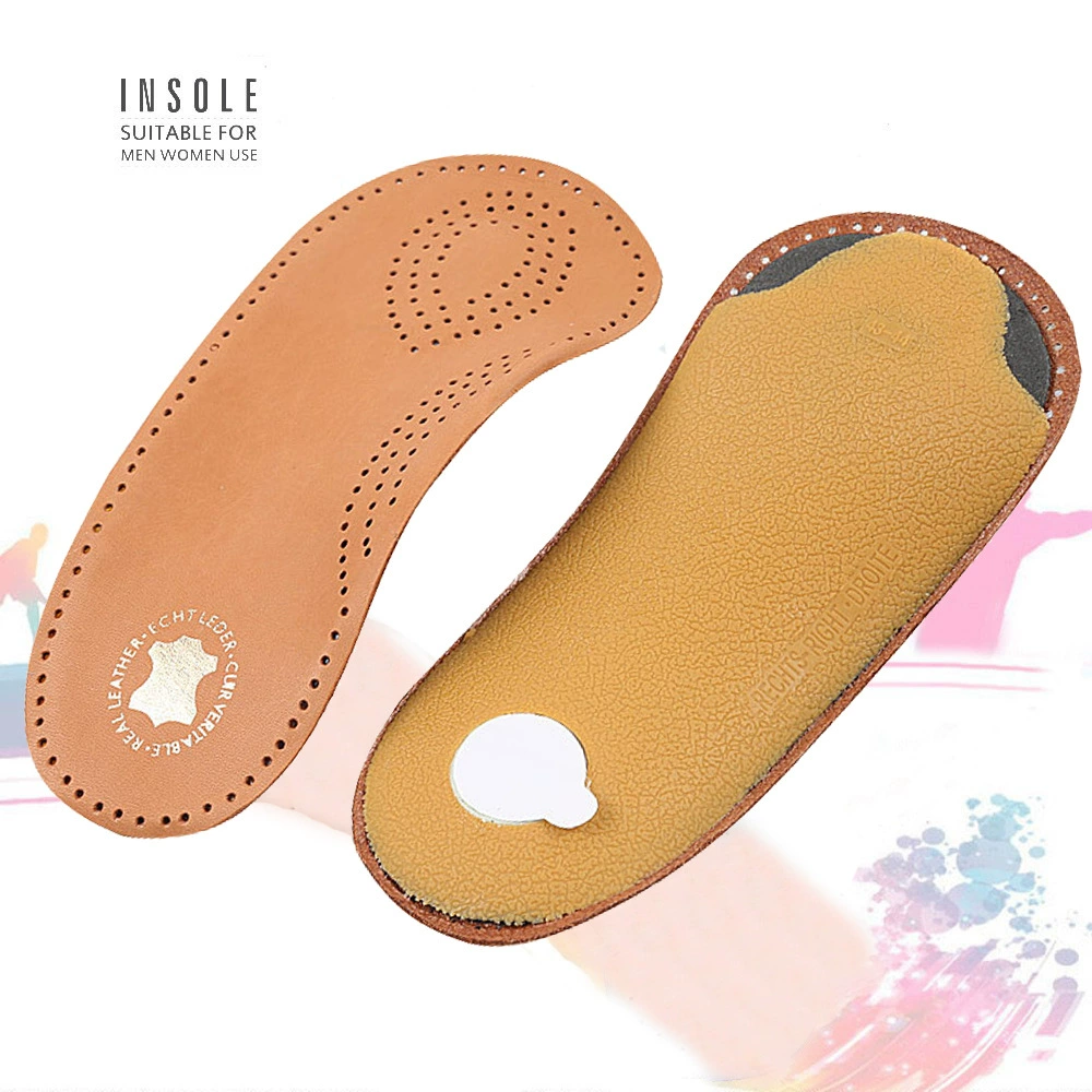 Подушечки для стопы из воловьей кожи, мужские и женские ортопедические стельки, устойчивые к запаху, дышащая плоская опора для стопы, семиточечная подушечка, кожаная накладка на половину