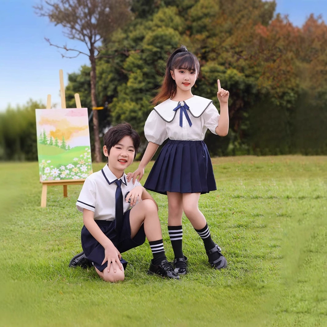 Sleeves for kindergarten, set, children's uniform for elementary school students, suit, with short sleeve
