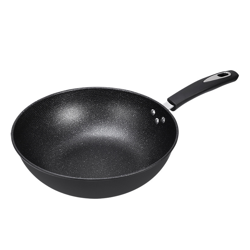 32cm induction cooker gas universal flat-bottomed iron pot medical stone non-stick wok event gift pot wholesale