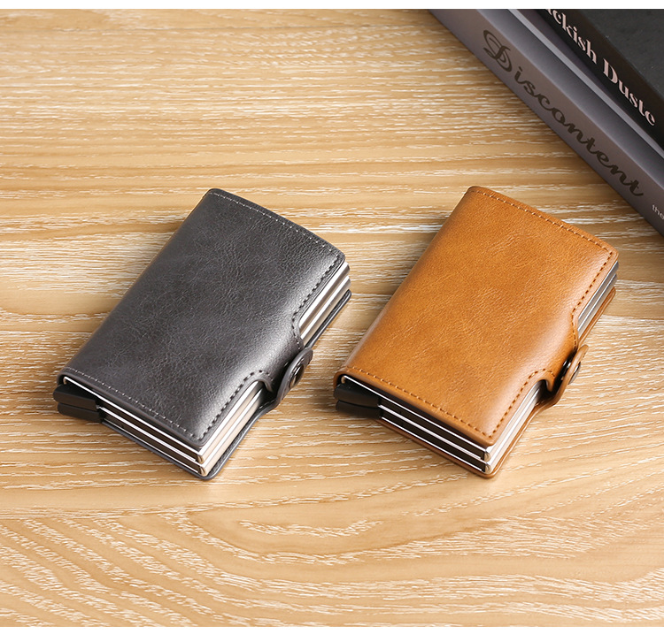 2024 Nuovo alla moda e minimalista Doppio strato Multi slot Borsa per carte di credito Porta carte di credito Porta carte in metallo Fermasoldi per uomini e donne_voghion.com
