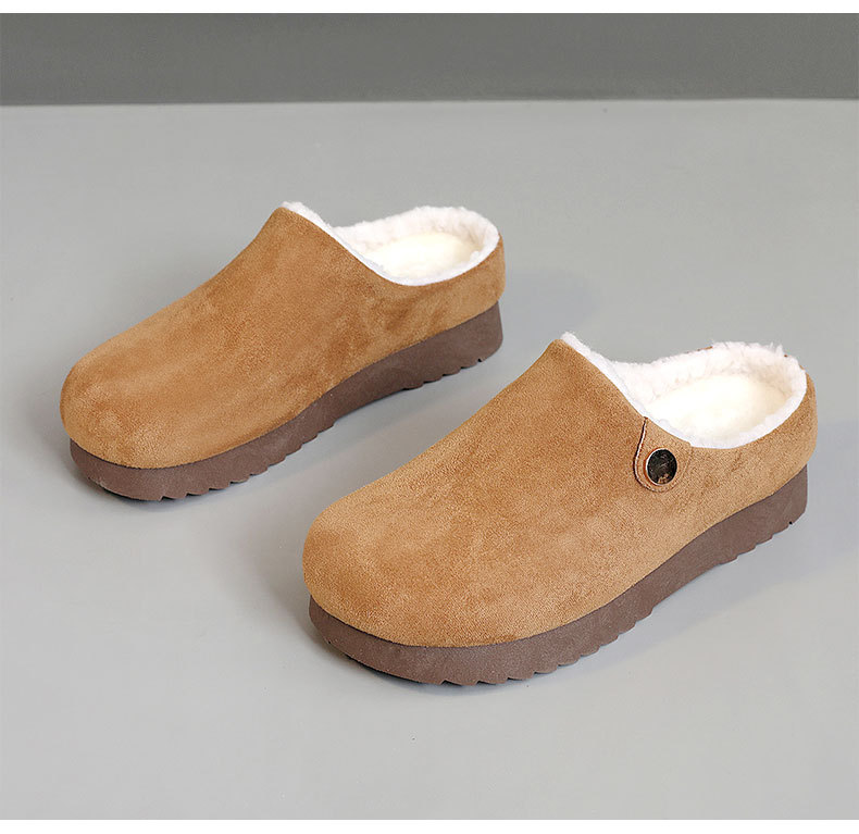 BR095 Uued 2024. aasta sügis- ja talve naiste ühevärvilised soojad puuvillased kingad Veet õhukese põhjaga, sise- ja sisetingimustes kasutamiseks, lihtsad vabaajajalatsid_voghion.com