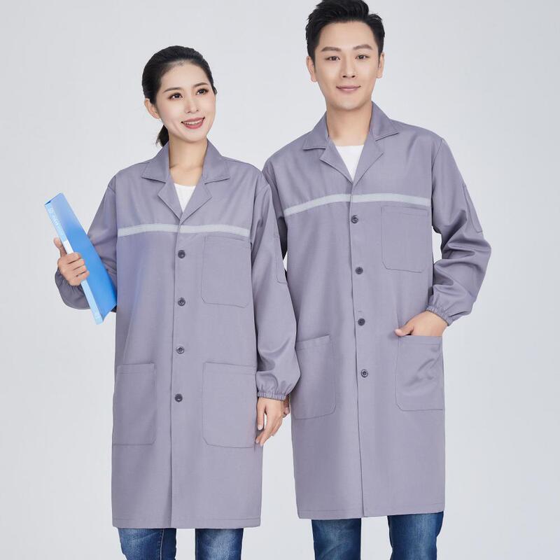 反光条蓝大褂工作服定制logo长大褂养殖防尘车间搬运工程劳保服芳|undefined
