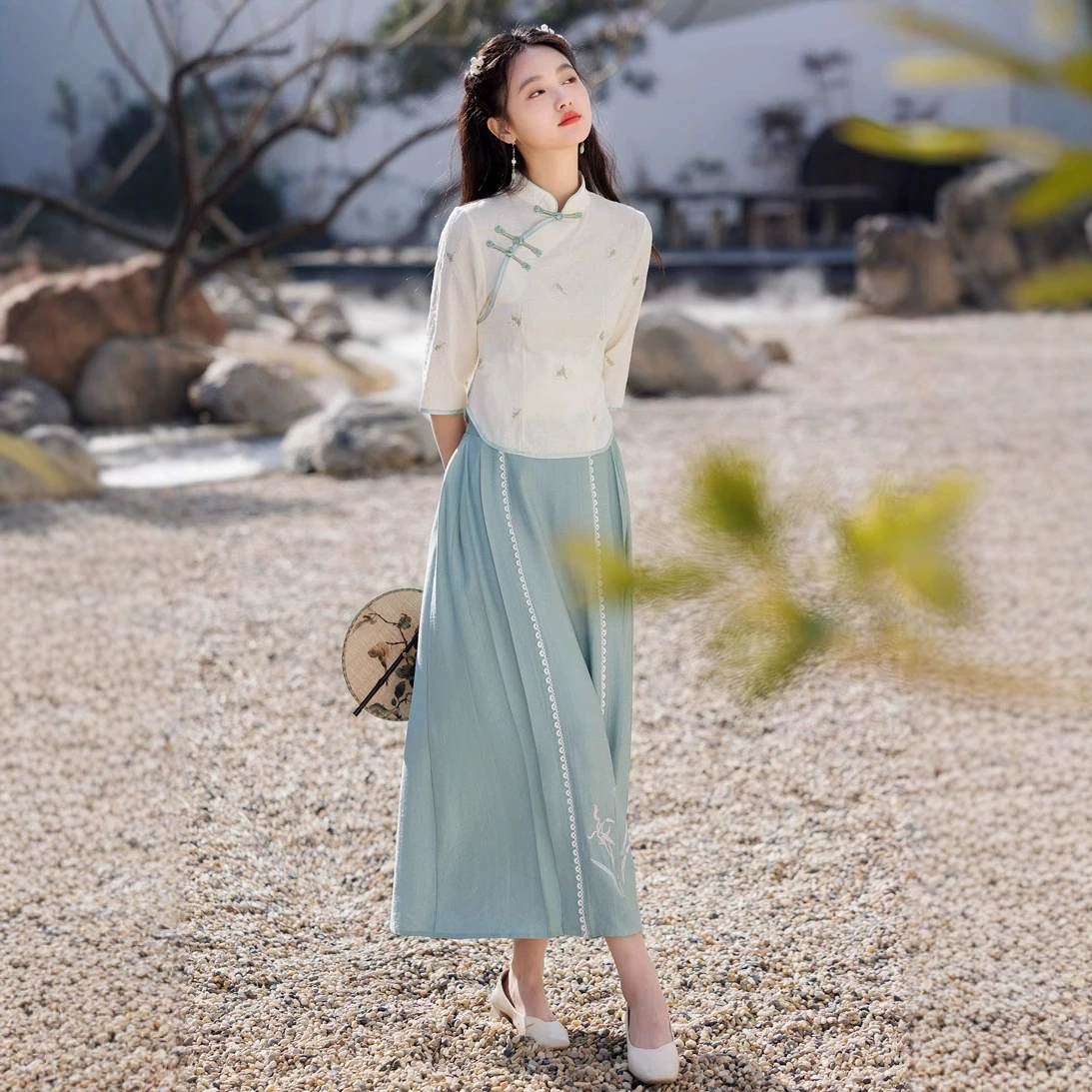 Новый китайский стиль темпераментный женский китайский стиль ретро с вышивкой