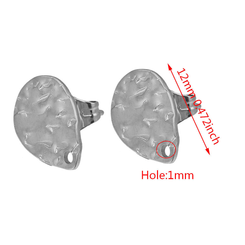 Pendientes geométricos de acero inoxidable europeos y americanos columna en relieve DIY pendientes pieza con agujero accesorios de joyería pendientes de acero de titanio producción