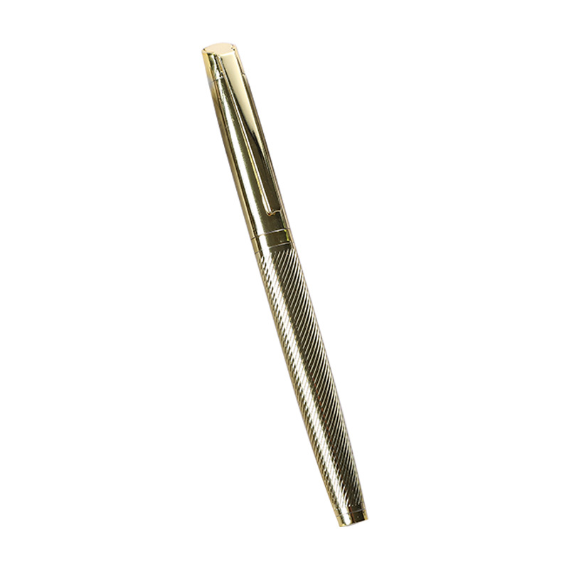 En stock de alta calidad de metal firma pluma superficie brillante galvanoplastia pluma de gel regalo negocio pluma de agua pluma de publicidad logotipo láser