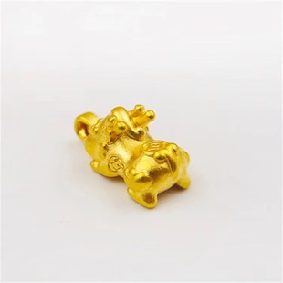 Gold Pixiu Pendant for Women 999 Pure Gold 3D Hard Gold Bring in Wealth and Treasure Year Bring in Wealth and Treasure Temperament Fashion Small Pixiu Necklace Pendant
