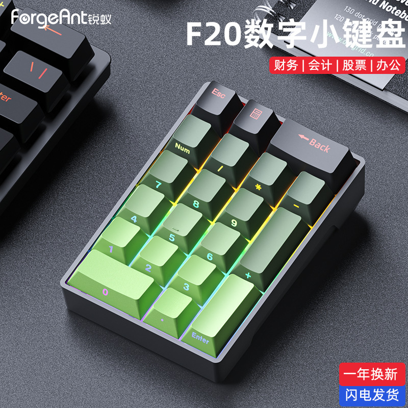 Ruiyi F20 デジタルメカニカルキーパッド有線 20 キーラップトップ外部ミニポータブル財務オフィス|undefined