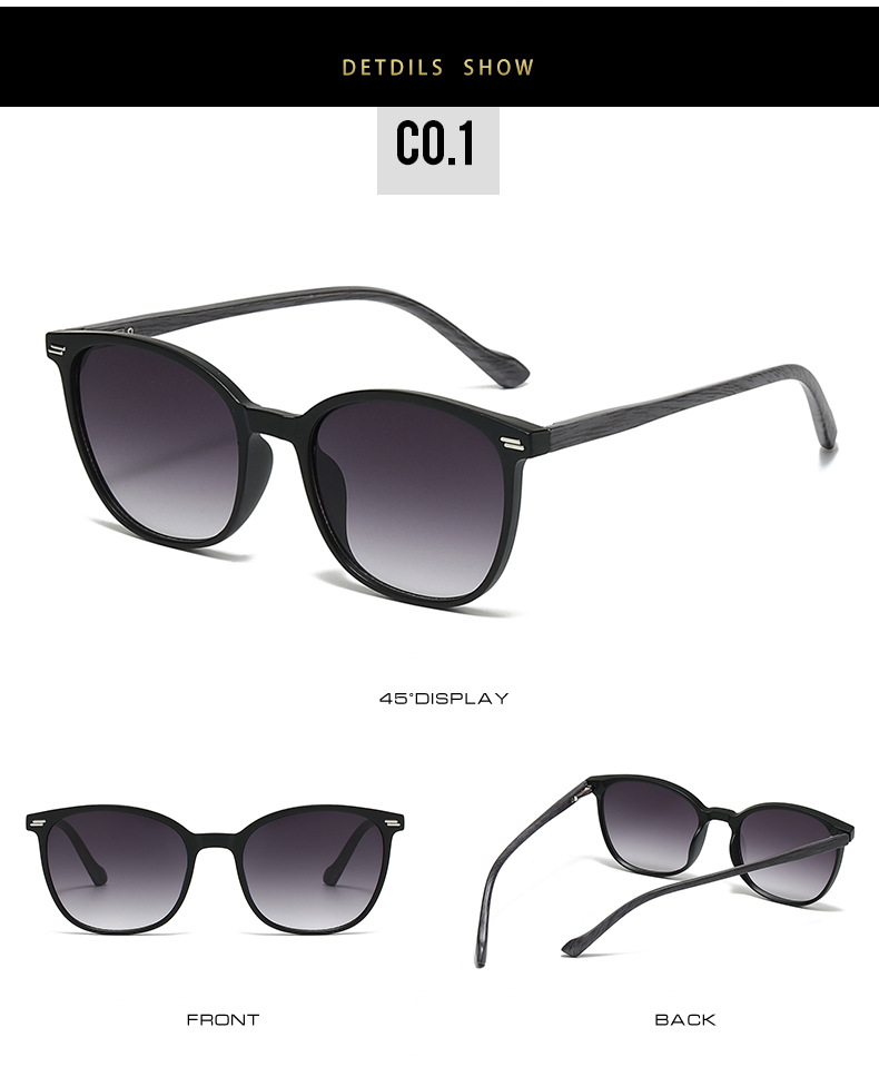 52g Weight Full Frame Glasses Structure Sunglasses Classification PC, UV400 Protection Lens Material Oval Frame Glasses Style Outdoor, Travel Occasion Solid Color Pattern All Seasons Season Unisex Gender Vintage Style Style Grey, Black Color Vintage Style Solid Color PC UV400 Protection Oval Frame Full Frame Women's Sunglasses 6