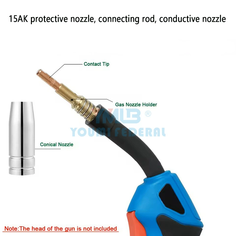 Защитная насадка Cross-border MB15AK для сварочного пистолета MIG/MAG/14AK с газовой защитой, керамический защитный рукав, аксессуары для контактных наконечников