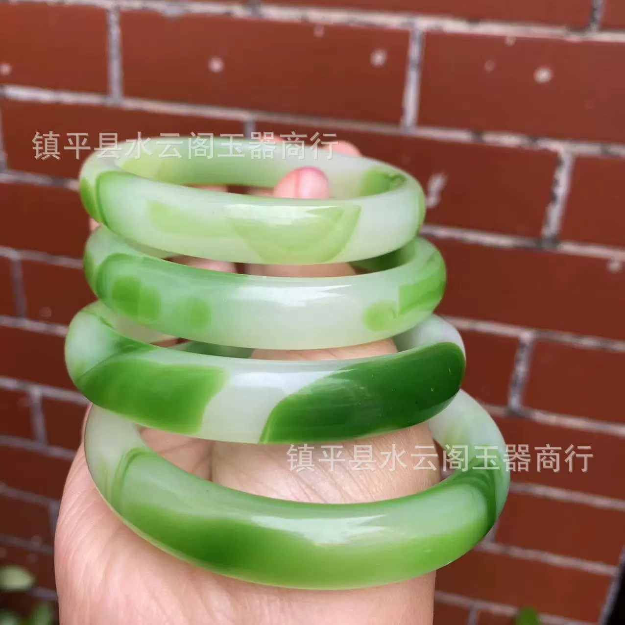 批发仿玉手镯地摊货源仿翠色镯子  菠菜绿手镯 工艺品手镯