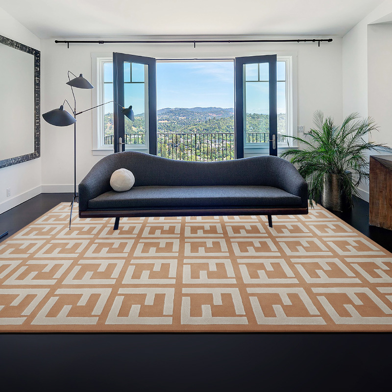 Alfombra de lana doméstica sala de estar personalizada a mano resistente a la suciedad fácil de cuidar alfombra de cama de dormitorio lana alfombra de algodón humano