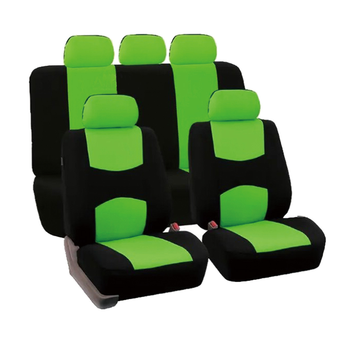 Fundas universales de tela para asientos de coche, superventas transfronterizas, diseño sencillo con bloques de color, fundas de cojín suaves y cómodas al por mayor.