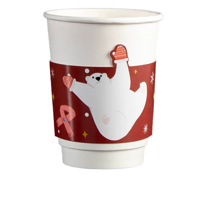 Одноразовая крышка стаканчика из крафт-бумаги для кофе с молоком изоляционная крышка чашки против ожогов на вынос гофрированная крышка чашки для чая с молоком на заказ