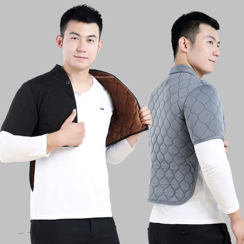 Жилет на плечах на флисовой подкладке для папы среднего возраста 2023 Осень и зима Новый старый отец Холодостойкая теплая куртка с хлопковой подкладкой для мужчин