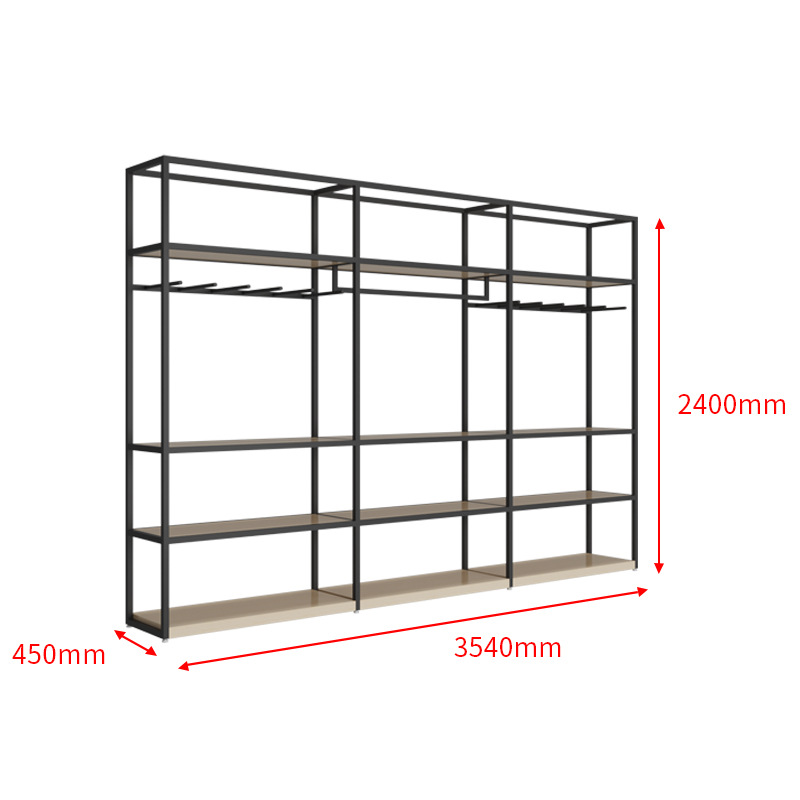 Estante de hierro montado en la pared estante de múltiples capas estante de exhibición de lujo ligero sala de exposiciones producto muestra de tela tienda de textiles para el hogar estante de exhibición