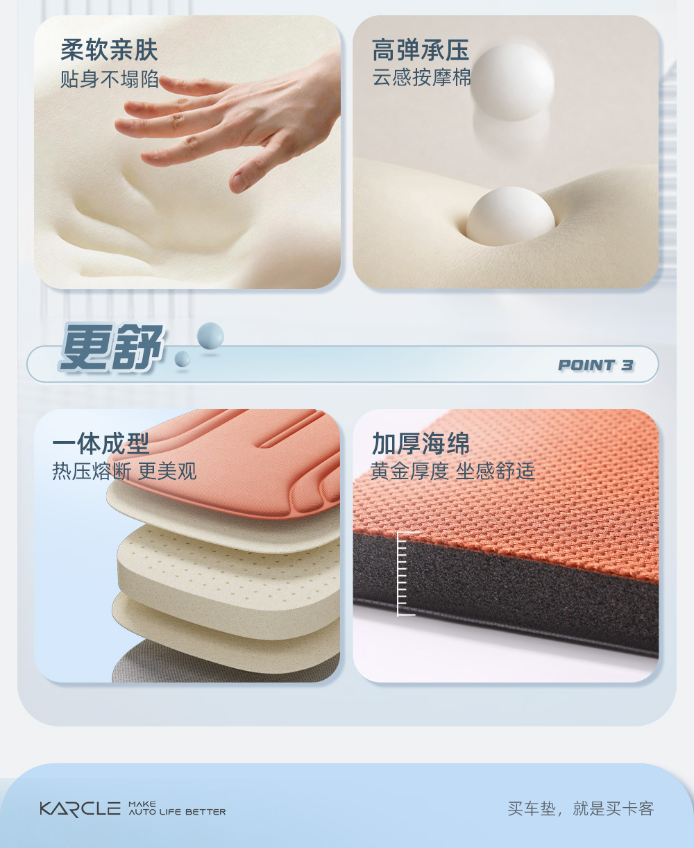 All-season universal car seat cushion, latex memory foam breathable seat cushion, heat-pressed one-piece office seat cushion, foreign trade