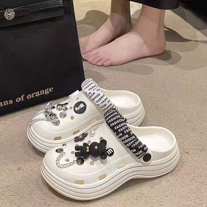 [쓰리라인 크록스] 화이트 [스트랩 폭력곰]