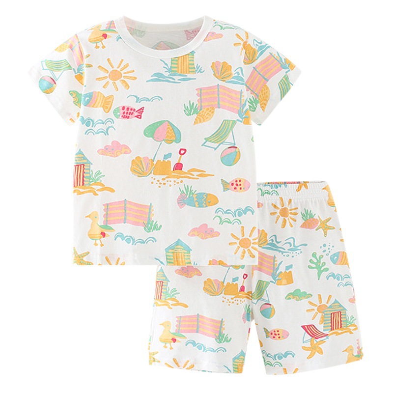 Malwee traje para niñas verano nuevos pantalones de manga corta casuales para niños europeos y americanos Ropa infantil de estilo occidental traje de dos piezas