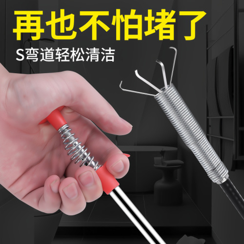 Factory four-claw retrieval tool pipe cleaner bendable hand-held sewer retrieval cleaner trash grab for delivery