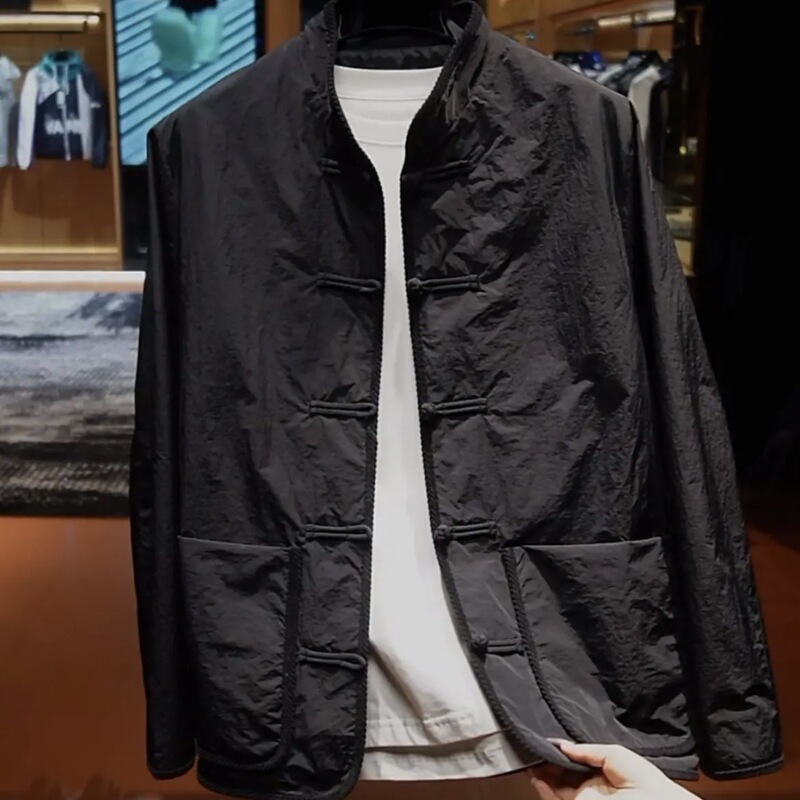 Tiktok Trending New Chinese Style Long-Sleeve Jacket Casual Spring and Autumn Retro Style Trendy Chinese Style Button Jacket Tiktok Trending New Chinese Style Long-Sleeve Jacket Casual Spring and Autumn Retro Style Trendy Chinese Style Button Jacket