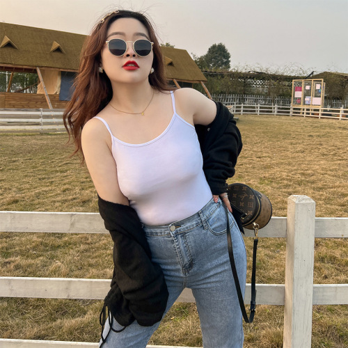 Summer Fat Sister Plus Size Women's Tank Top with Added Fat and Size, Loose Cover Stomach Base Layer Top for Fat Girls