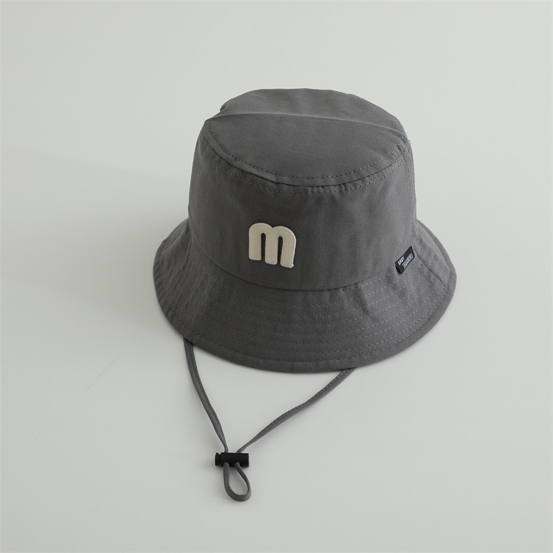 Sombreros infantiles de primavera y otoño de letras m bebés pescadores niños pequeños lindos niños niñas tirar de la torreta gorra sombrero sombrero sombrero sombrero