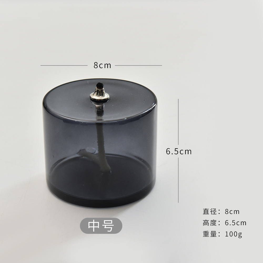 Lámpara de vidrio redonda a rayas de color creativa candelabro decorativo simple lámpara de mantequilla de escritorio doméstica moderna