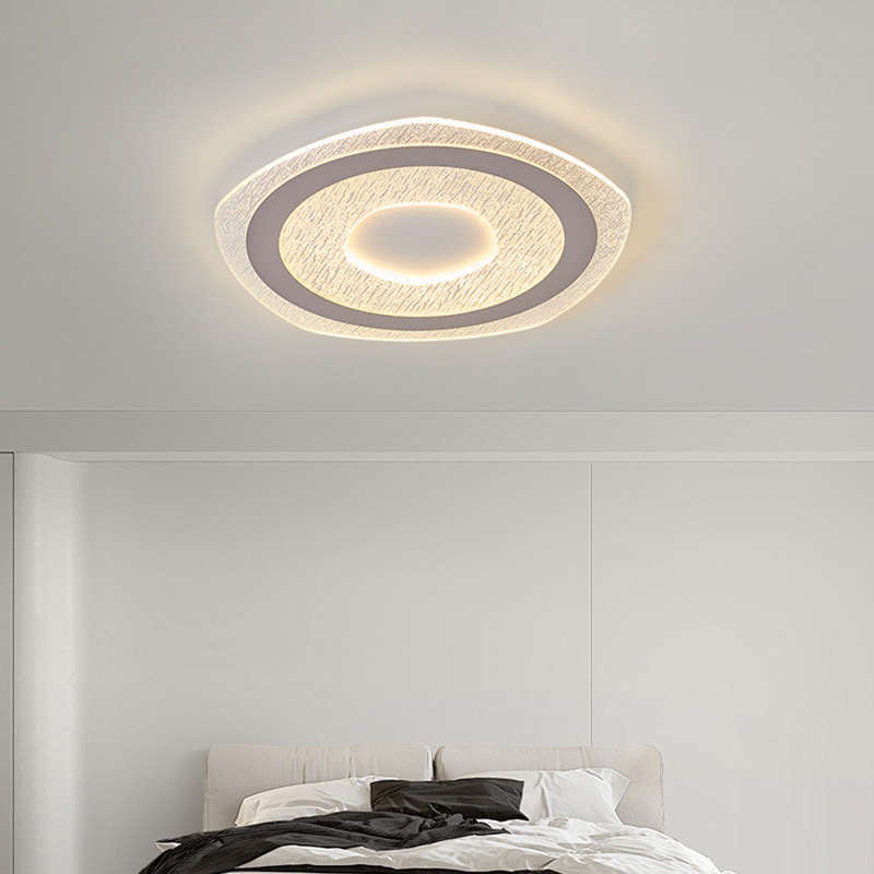 lámpara de techo de dormitorio moderna y minimalista de espectro completo para proteger los ojos. lámpara de dormitorio principal de estudio de hielo de alto nivel redonda y lujosa.