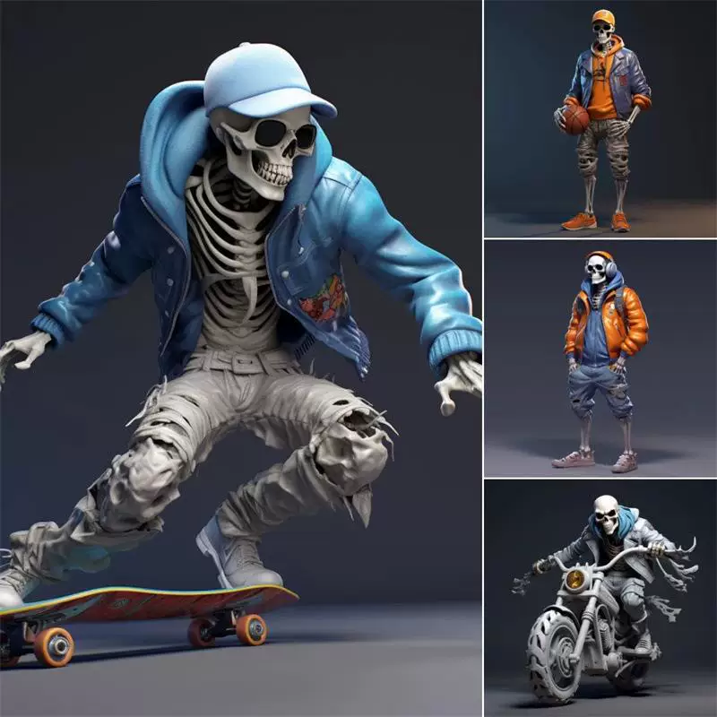 [Крутые скелетные фигурки跨境新品 Хэллоуин skull человека резиновый подвесной талисман]