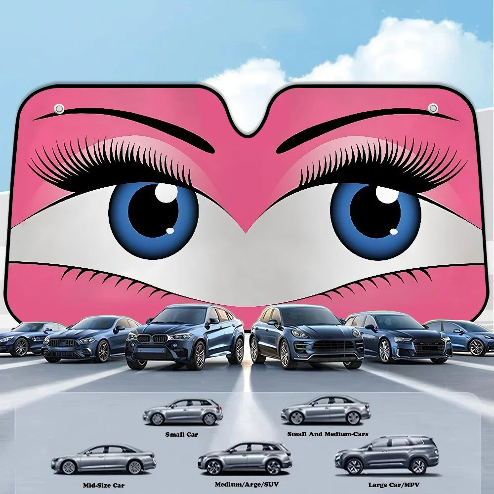 Cross-Border Dropshipping Amazon Hot-Selling Fun Eye-Shaped Car Sunshade for Windshield Sun Protection and Heat Insulation