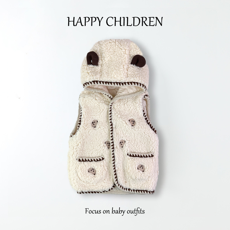 Chaleco de otoño e invierno de estilo coreano para niños Chaleco de algodón fino ligero estilo occidental para niños cálido desgaste exterior de las mujeres chaleco top de moda para niños
