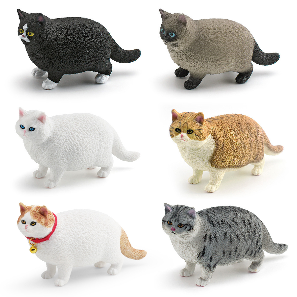 Simulación transfronteriza modelo de animal infantil cognición siamés gato negro gato de pelo corto mascota gatos decoración juguetes