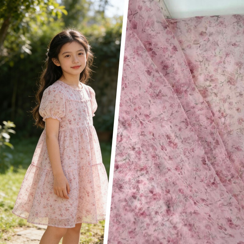 New Organza Floral Print Fabric in Pink, Yellow, Green, and Blue, Lightweight and Breathable for Shirts and Dresses New Organza Floral Print Fabric in Pink, Yellow, Green, and Blue, Lightweight and Breathable for Shirts and Dresses