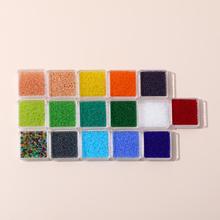 2mm约1200颗10克磨砂彩色透明玻璃米珠DIY手工项链发饰品配件材料