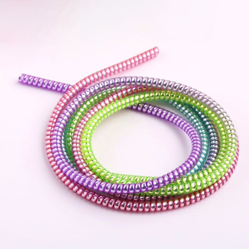 1.4m cable de datos galvanizado láser creativo cable de carga de teléfono celular cable de protección de auriculares enrollador de cable general image 15