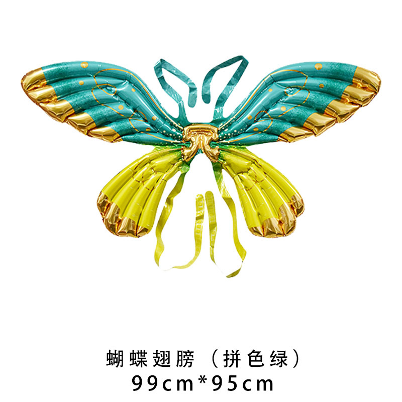 Ángel mariposa alas globo película de aluminio lote mixto colorido mágico macaron inflable para niños puesto al por mayor flash