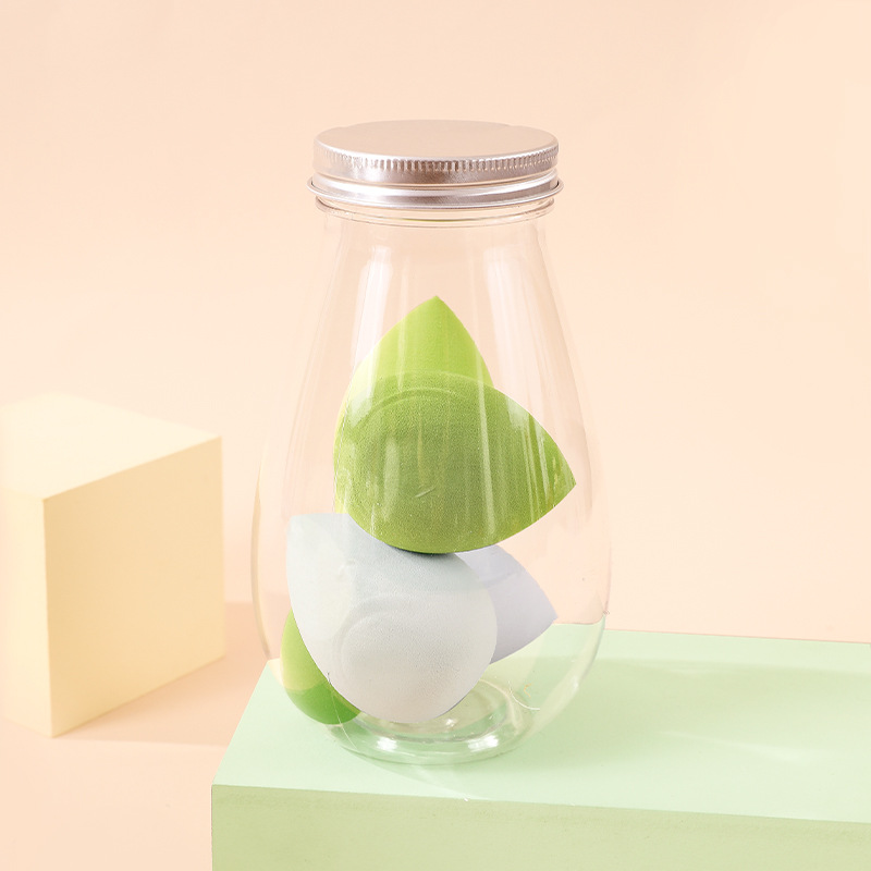 Juego de esponjas de maquillaje, 4 piezas, no absorben polvo, con forma de gota de agua y calabaza, esponjas de maquillaje anguladas, esponja cosmética, esponja tipo cojín.