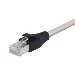 L-COM TRD855SCR-5M 超5类屏蔽RJ45以太网跳线26AWG 灰色 5米