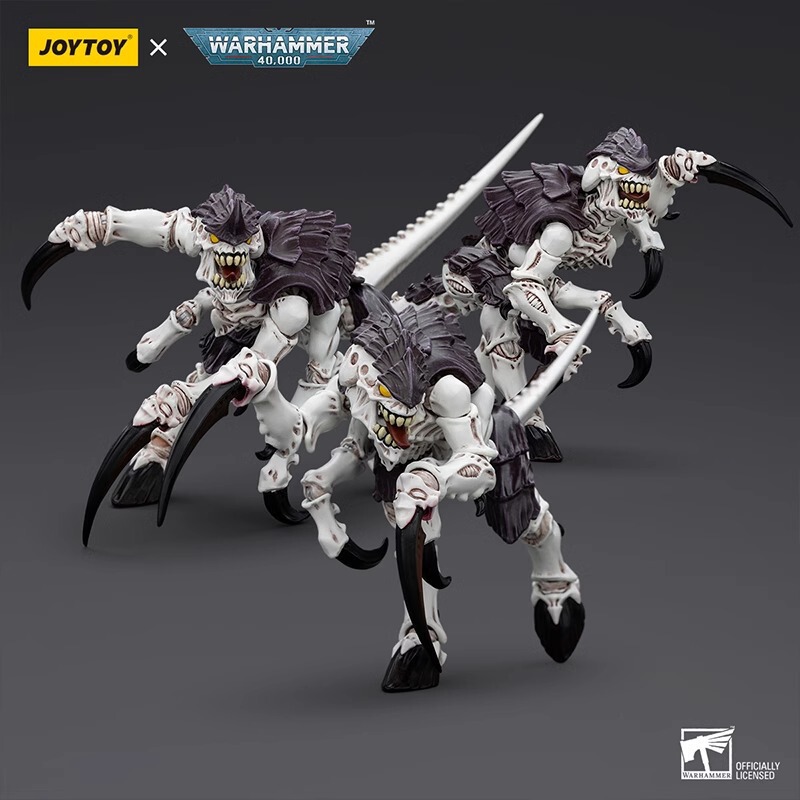JOYTOY Dark Source Warhammer 40K Tyrone Zerg Leviathan Nest Ship Burn Worm & Ripper 1:18 Movable Model
