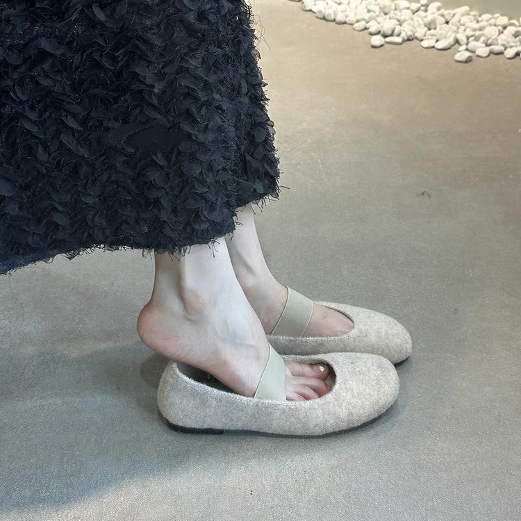2025 Autumn New Fairy Chic Furry Elegant Mary Jane Flats, Warm Cotton Shoes, Flat Loafers_vogvips.com