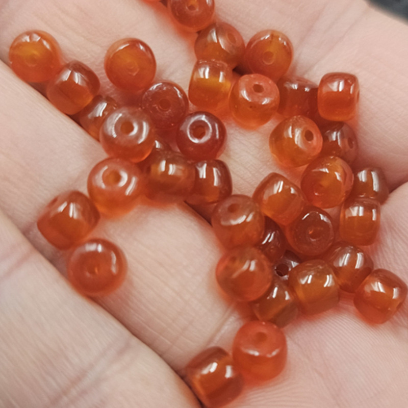 Red Agate Old-Style Beads, Loose Gemstone Beads, Red Jasper Thick Beads, Jade Spacers, Spacer Beads, Lulutong Jewelry Accessories Beads