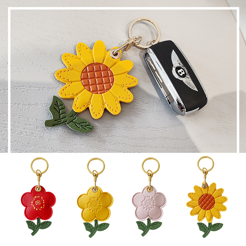 Sunflower Pendant Keychain Access Card Holder Airtag Protective Case Gift Sunflower Keychain