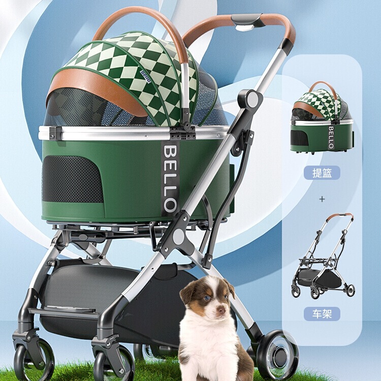 Pet Stroller Detachable Dog Outing Stroller Dog Bag Lightweight Foldable Cat Corgi Universal