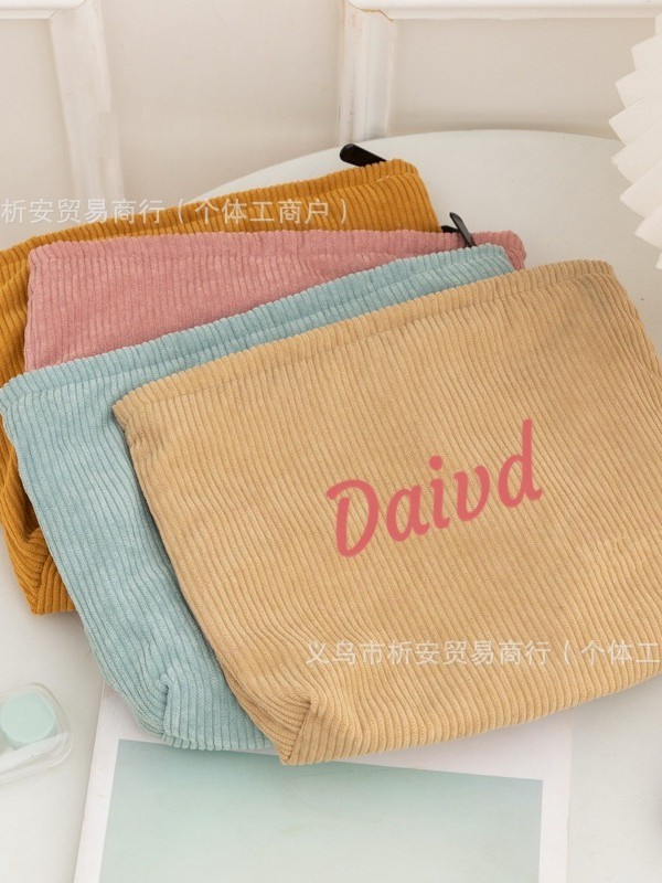 Etsy個性化刺繍コーデュロイ化粧バッグ携帯洗面バッグ大容量メイク直し小銭携帯バッグ|undefined
